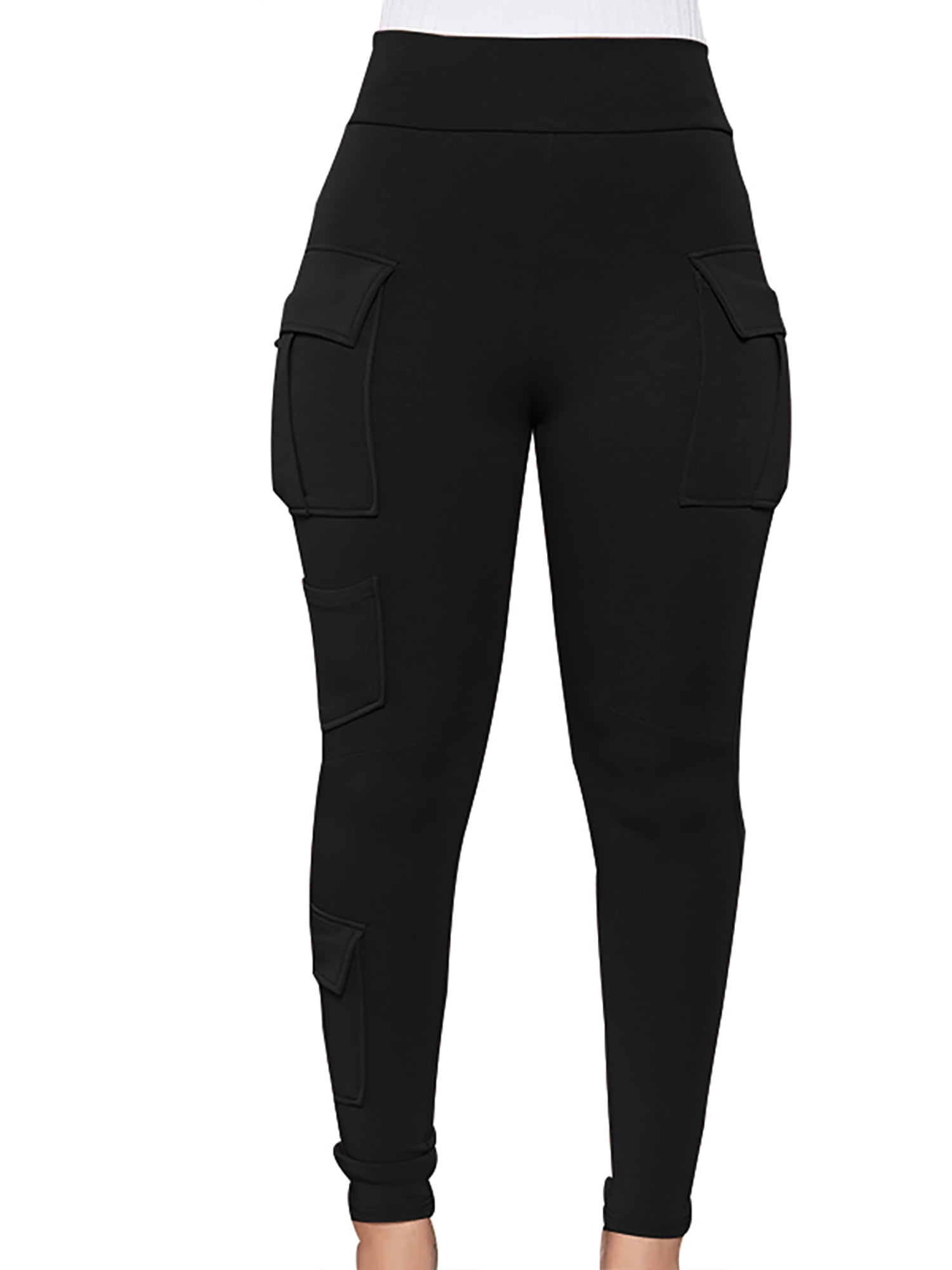 SpringTTC Womens Jacquard Pockets High Waist Slim Fit Capri Pants