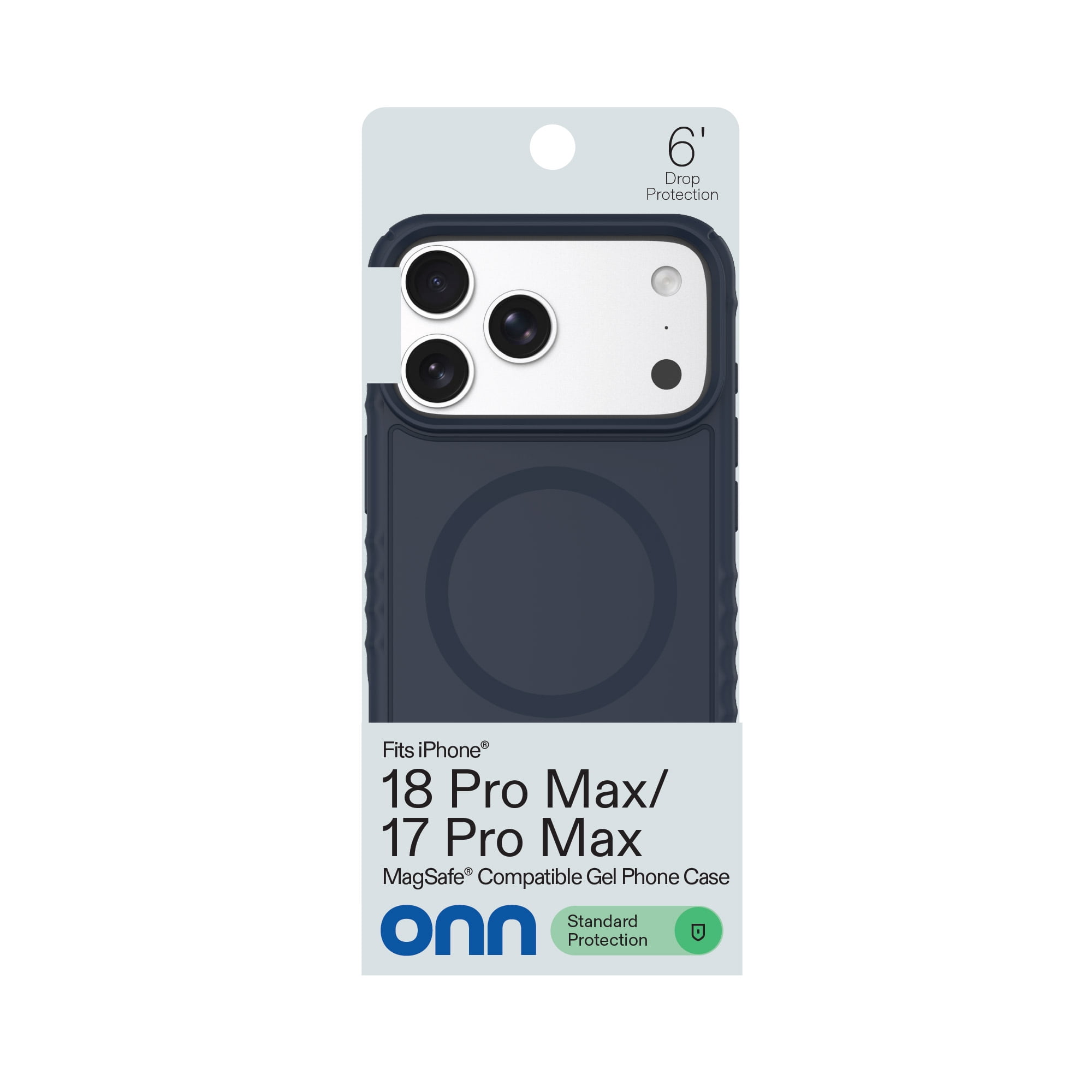 onn Protective Gel Phone Case for iPhone 18 Pro Max / 17 Pro Max, MagSafe Compatible - Blue