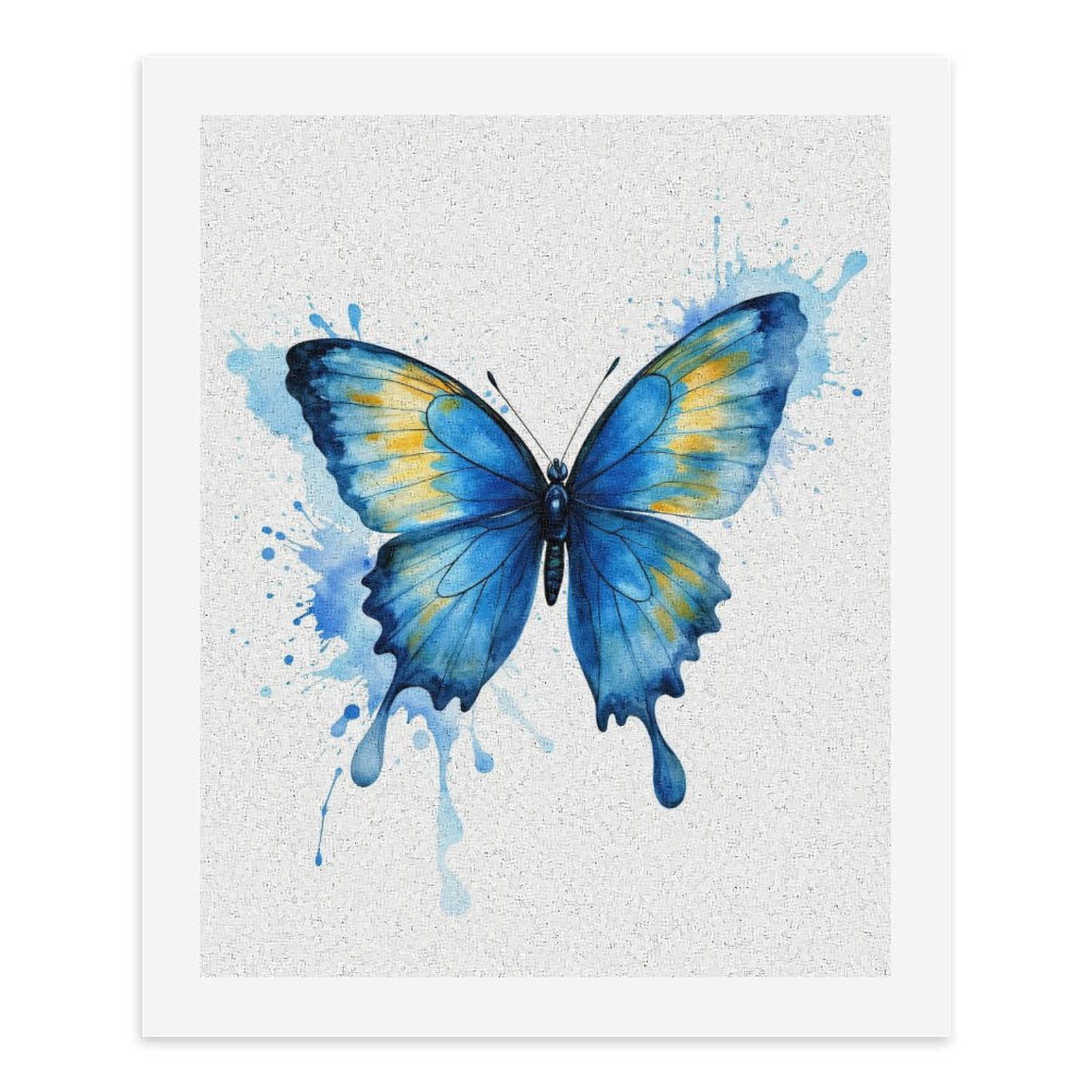 Paint By Numbers Kit for Adults Beginner - DIY Blue Watercolor Butterfly Art Canvas Painting Kits for Adults, Frameless Paint By Number for Adults for Home Wall Decor 16x20 Inch