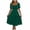 Green, variant on DeHolifer Women's Dresses Casual Summer Square Neck Smocked Waist Puff Sleeve Ruffle Solid Color Midi Dress Light Blue S