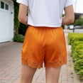 thumbnail image 2 of Pantalones cortos de satén for mujer Y2k con ribete de encaje, micro mini pantalones cortos de pijama, bragas de talle bajo, pantalones de pijama, 2 of 7