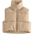 thumbnail image 1 of Shiyifa Veste Courte à Col Montant avec Fermeture Éclair pour Femmes, 1 of 6