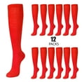 thumbnail image 2 of Mamia Girl's Knee High School Uniform Socks (12 Pairs) - Red, 9-11, 2 of 3