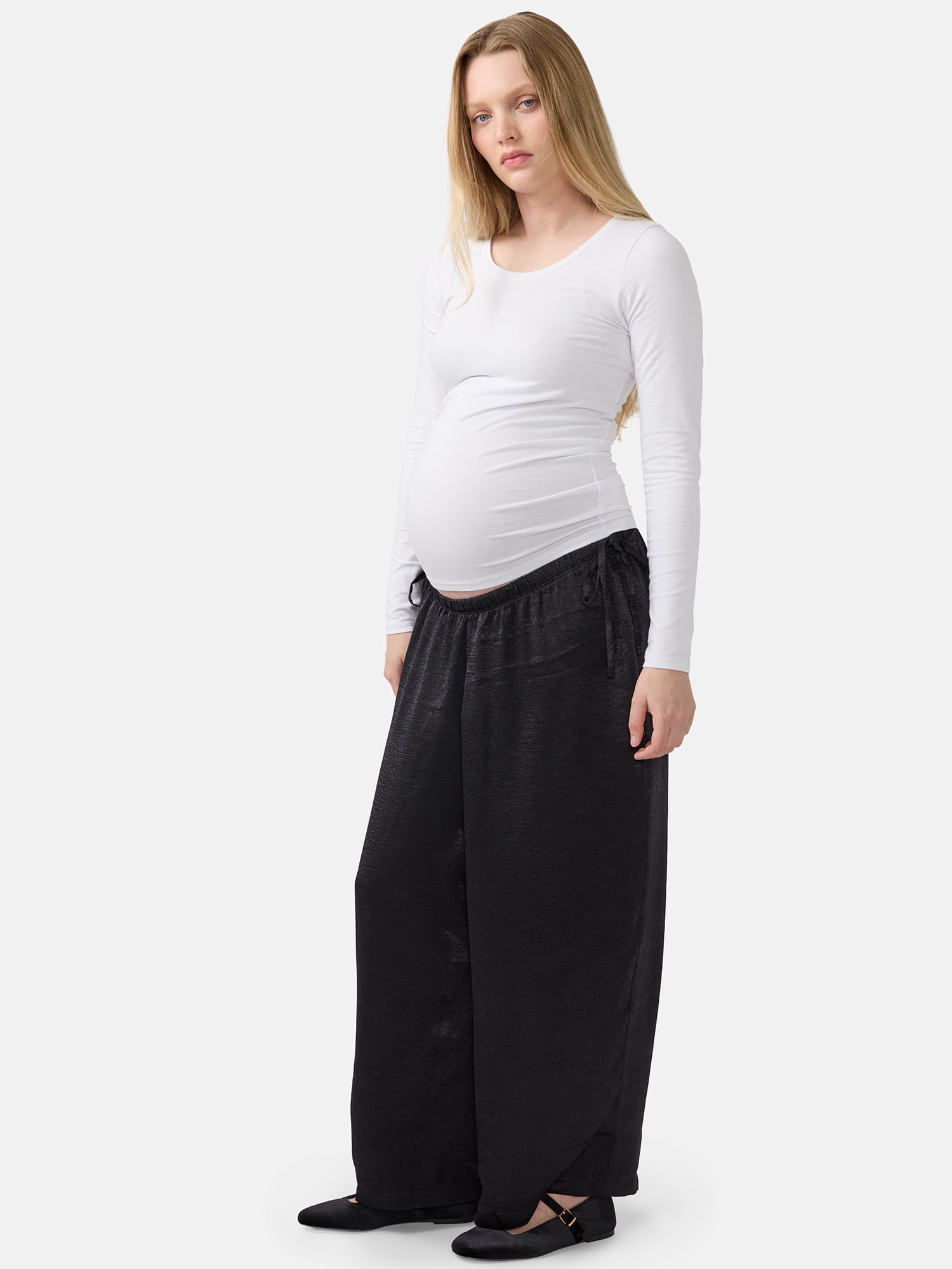 Ingrid & Isabel For Every Belly Women’s Maternity Under the Belly Drape Pants, Sizes S-XXL