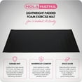 thumbnail image 3 of HolaHatha Lightweight Padded Foam Exercise Mat for Workout Activity, Large, Grey, 3 of 12