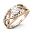 thumbnail image 3 of Mooneye 0.50 Ct Moissanite Diamond Crossover Shank 925 Sterling Silver Rose Vermeil Women Gift Ring, 3 of 3