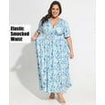 thumbnail image 4 of CASSIE LIZ Plus Size Dresses Fall Dresses for Women Fashion Midi Sundresses Short Sleeve V Neck Dresses Loose Fit Summer Dress With Pocket Floral/Star/Tie Dye (XL-5XL), 4 of 7