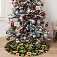 thumbnail image 5 of Yiaed Bees and Sunflowers Print Christmas Tree Skirt , Tree SkirtsTree Mat for Christmas Winter Holiday Indoor Decorations-30", 5 of 7