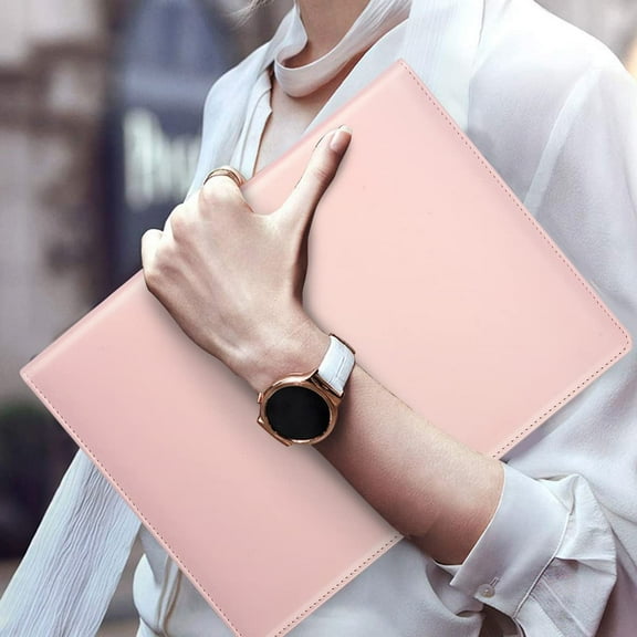 Portfolio Case, Business Portfolio Folder, Cute Padfolio Cover, Conference/Resume/Legal Document Organizer with Letter/A4 Size Clipboard Hardboard, Business Card Holders, Document Sleeve, Pink