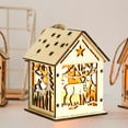 thumbnail image 4 of Christmas LED House Luminous Wooden Christmas Village Houses for Crafts Lighted Christmas Village with Mini Xmas Miniature Tree Decor Winter Snow Christmas Village Decorations Set Craft Gife, 4 of 6