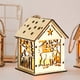 thumbnail image 4 of Adorno navideño de madera con forma de casa y luces LED | Colgante para árbol | Decoración para ventana a pilas | Pequeño regalo para niños | Decoración navideña para el hogar, 4 of 6