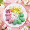 thumbnail image 1 of Decoraciones de Pascua, adornos de Pascua, regalos de Pascua, 12 piezas de huevos moteados de Pascua, decoraciones de huevos de Pascua, huevos de Pascua para rellenos de cestas de fiesta, decoración d, 1 of 7