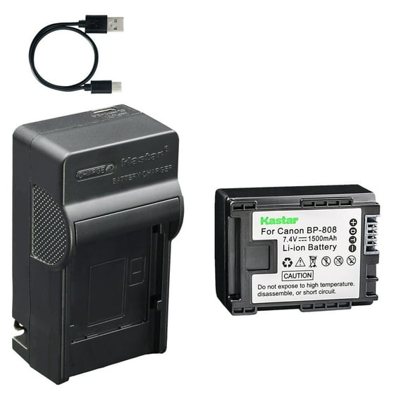 Kastar 1-Pack Battery and AC & USB-C Charger, Compatible with Canon BP-808 BP-809, Fits VIXIA HF10 HF11 HF20 HF21 HF100 HF200 HF G10 G20 M30 M31 M40 M41 M400 S10 S20 S21 S30 XA10 FS10 FS20 FS31 FS400