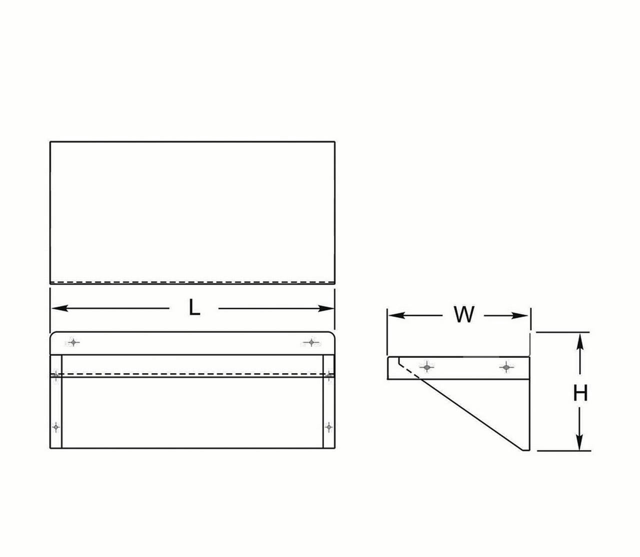 GSW WS-W1436 14" Deep Stainless Steel Commercial Wall Mount Shelf with Brackets, 14"D x 36"W x 11"H, NSF Approved.
