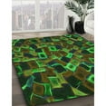 thumbnail image 3 of Ahgly Company Machine Washable Indoor Square Transitional Dark Lime Green Area Rugs, 6' Square, 3 of 7