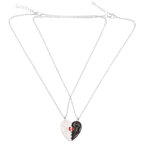 1 juego de collar para pareja con rompecabezas de corazón y colgante a juego con cadena, collar de la amistad para amigos y parejas
