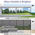 thumbnail image 4 of Pigo Window Privacy Film One Way Window Tint for Home, Removable Reflective Heat Sun Blocking Anti UV Glass Door Covering, Mirror Tinting Film House Office, 17.5 x 118 inches, Black Silver, 4 of 9