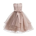 thumbnail image 2 of Ekidsbridal Asymmetric Ruffled Organza Sequin Flower Girl Dress Birthday Evening Formal Gown 012S 6, 2 of 3