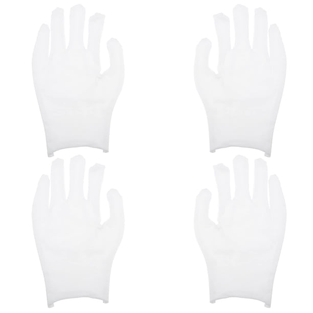 12 pares de guantes blancos de algodón para mujeres y hombres, eczema, manos secas, servicio hidratante, limpieza de archivos, joyería, inspección de plata
