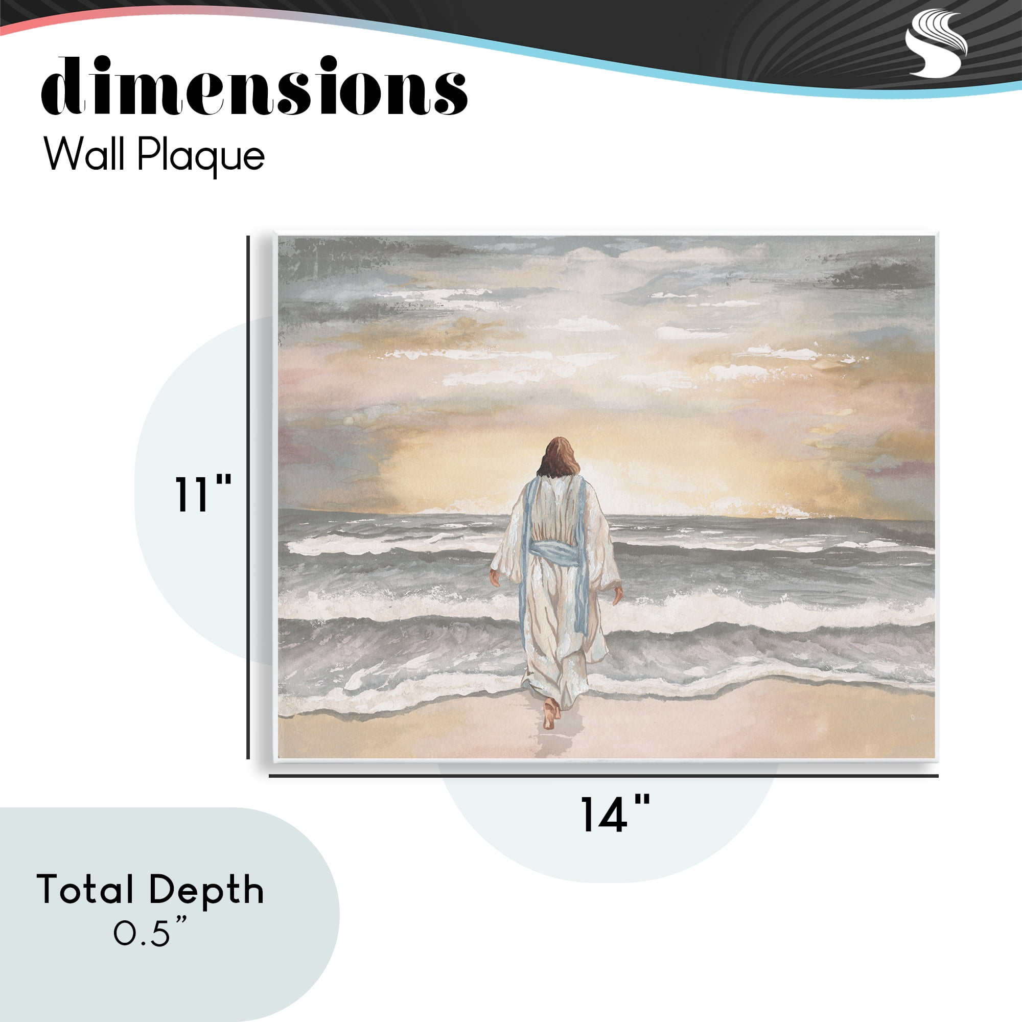 Stupell Industries Jesus Walks The Shore Wall Plaque Art, design by Elizabeth Medley