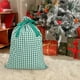 thumbnail image 4 of Bolsa de regalo navideña con cordón y diseño a cuadros, grande, de tela, con bolsillo, 70 x 50 cm | Bolsa reutilizable para guardar regalos y artículos de fiesta, embalaje decorativo, 4 of 6