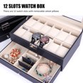 thumbnail image 3 of Jewelry Storage Box 12 Slots Watch Box Double Layers Jewelry Box for Bracelet Necklace and Other Accessories, 3 of 7