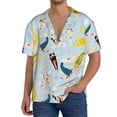 thumbnail image 7 of Lsque Japanese Carps print Men's Cuban Collar Short Sleeve Shirt Summer Beachwear Casual Button Down Fashionable Vacation Leisure Shirt-4X-Large, 7 of 7