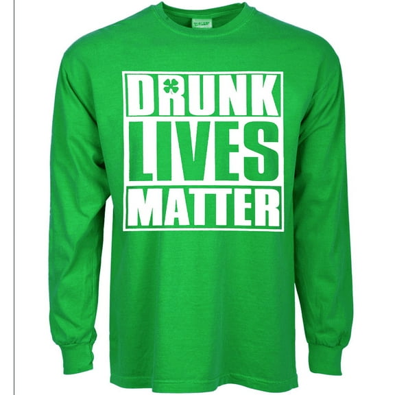 St Patricks Day Clothes Mens Funny T-shirt Long Sleeve Green Graphic Tee