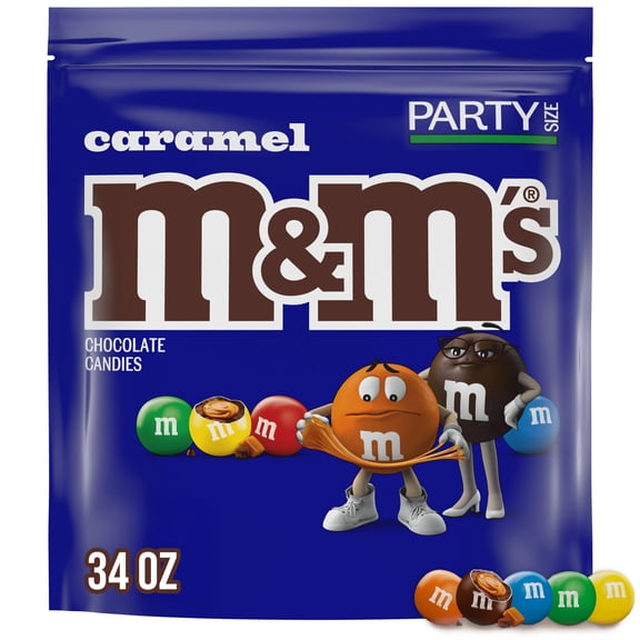 M&M's Caramel Chocolate Movie Night Candy, Party Size, 34 oz Bulk Bag