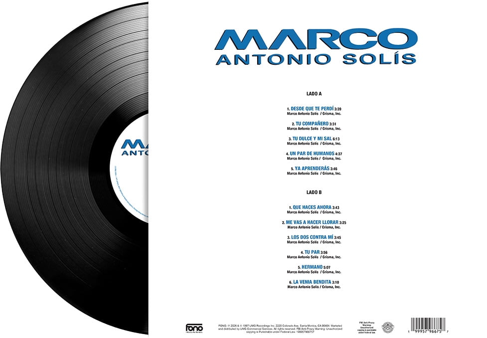 Marco Antonio Solis - Marco Antonio Solms - Music & Performance - Vinyl