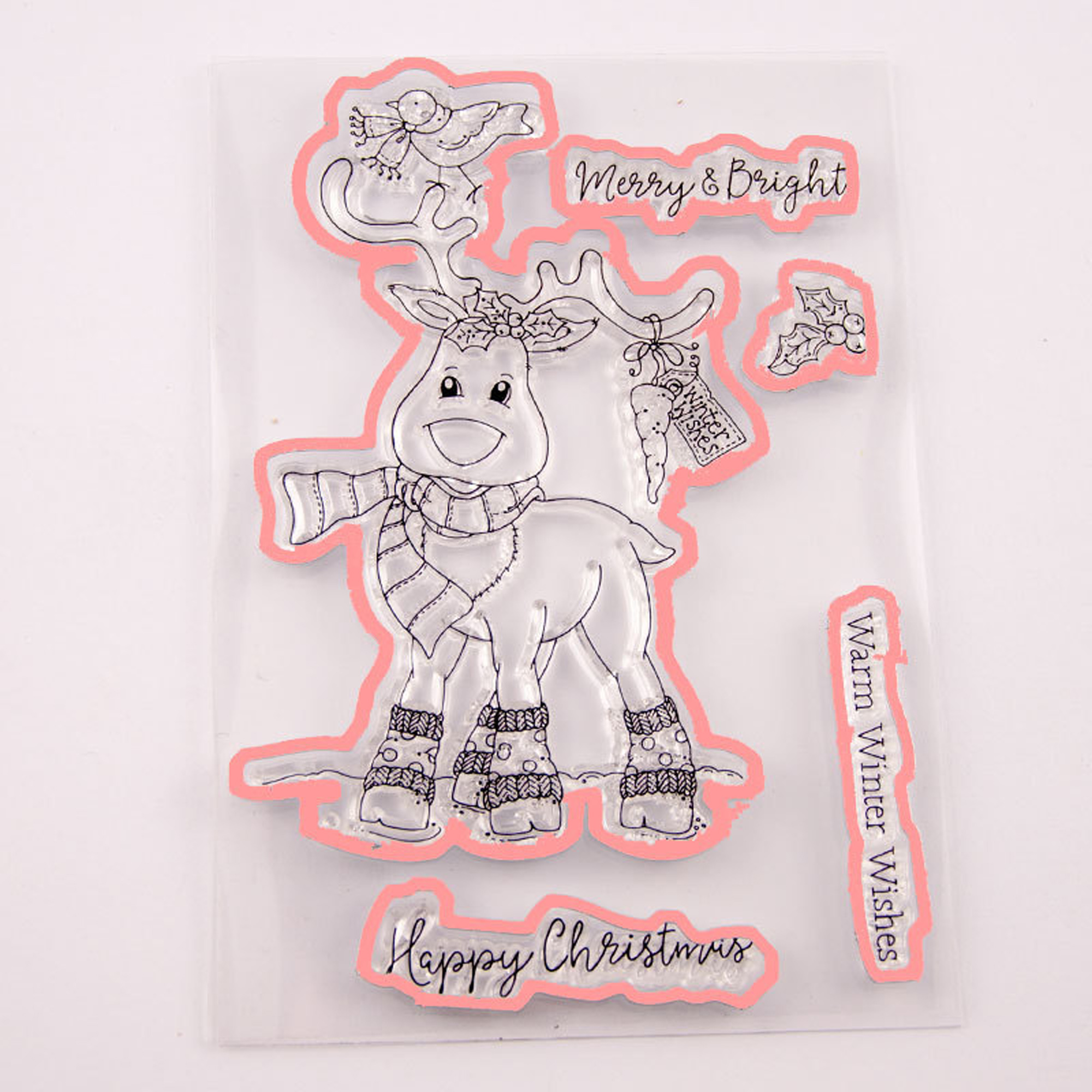 Merry Christmas Series Clear Stamp / Cutting Die For Card - Temu