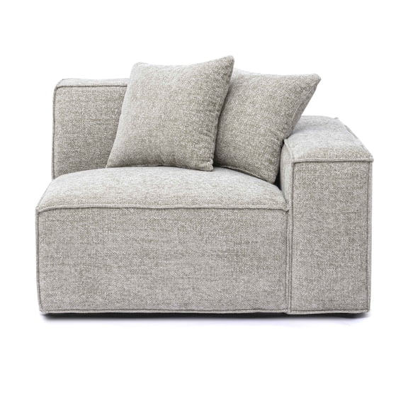 Mindy Taupe Chenille Basketweave RAF Corner Chair