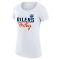 thumbnail image 2 of Women's G-III 4Her by Carl Banks White Edmonton Oilers Super-Slim Fit Lightweight Team Sport T-Shirt, 2 of 3
