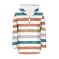 thumbnail image 6 of Trendy Hoodies Women Loose Casual Button V Neck Drawstring Hooded Sweatshirt Polka Dots Print Pullover Tunic Tops (L, Orange|Stripe), 6 of 6