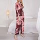 thumbnail image 3 of Balery Delicate Pink Carnations Conjunto de Pijama con Estampado para Mujer, Conjunto de Dos Piezas con Manga Larga, Ropa de Dormir Suave con Bolsillos, Pijamas Cómodos-Large, 3 of 7