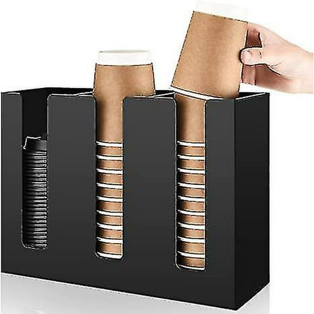3 Compartment Coffee Cup Dispenser Organizer Paper Cup Cover Sleeve ...