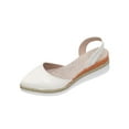 thumbnail image 2 of Miluxas Women's Wedge Pump Mid Heel Mary Jane Pointed Toe Shoes with Ankle Strap for Evening Party Dress Casual White 9.5(43), 2 of 9