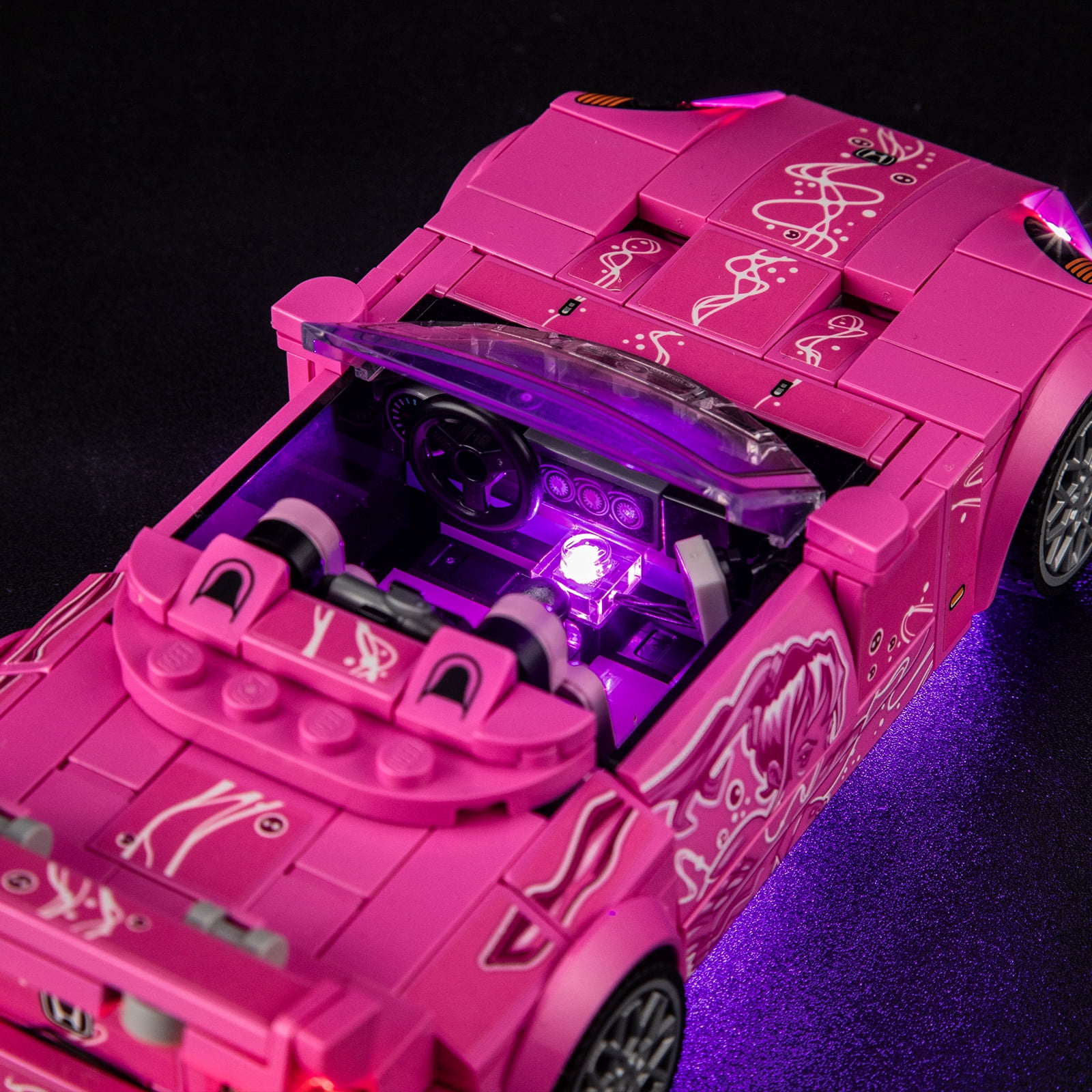 QC Ltbrcik Lighting Set For LEGO Speed Champions 2 Fast 2 Furious Honda S2000 77241 Car Toy for Kids, Boys, and Girls,Not Include Building Blocks.Birthday Gift Idea for Race Car and Movie Fans