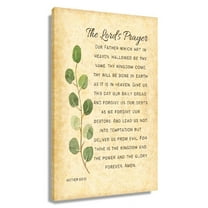The Lord’s Prayer Wall Art Matthew 6 9-13 Bible Scripture Wall Art Leaves Canvas Painting For Living Room Unframed 12x18 in