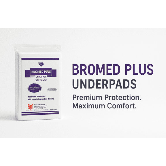 BROMED Disposable Chux Underpad Pads, Heavy Absorbency, 30" x 36", 100 Count