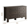 thumbnail image 3 of KATIDAP Dresser with 6 Drawers, Chest of Drawers with Deep Drawers, Organizer Units for Clothing Closet, Bedroom, Living Room, Dark Brown, 3 of 7