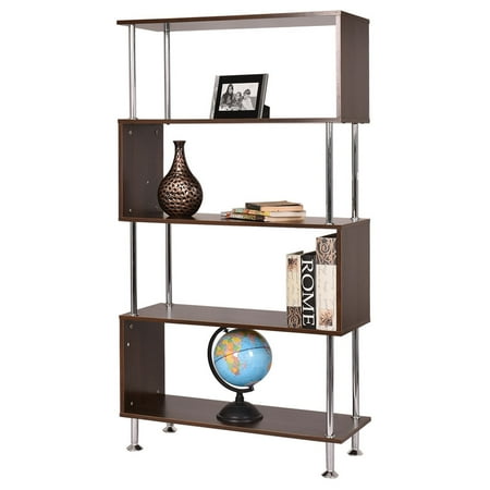 Bookcase Wooden Bookshelf Costway 32''x12''x58'' 4 Shelf Bookcase Wooden Bookshelf Storage Display Unit Furniture ()