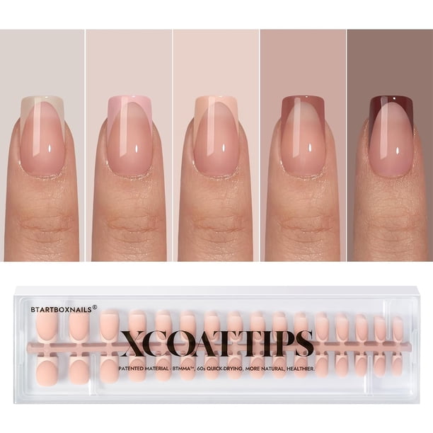 Uñas postizas, bartboxnails, COATTIPS, uñas de gel francesas, tonos de piel