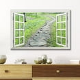 thumbnail image 2 of 3D Visual Effect View Through Window Frame Lane Through a Field of Grass and Flowers Gallery 32x48 inches, 2 of 4