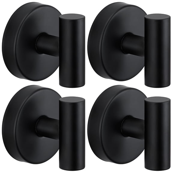 Zhue Suction Cup Hooks for Shower,Heavy Duty Shower Towel Suction Hooks,No Drill Wall Mounted Towel Hooks for Bathrooms Wall,Kitchen,Glass,Mirror,Tile to Hang Towels,Robes,Matte Black 4 pack