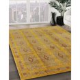 thumbnail image 2 of Ahgly Company Indoor Round Mid-Century Modern Yellow Yellow Oriental Area Rugs, 3' Round, 2 of 6