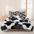 thumbnail image 3 of Queen Quilt Set 90''x96'', Cow Printed Lightweight Summer Bedspread Coverlet Set with 2 Pillow Shams, Farmhouse Black White Animals Textured Breathable All Season Quilt Bedding for Bedroom/Guest Room, 3 of 9