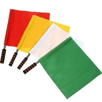 4 Pcs Referee Flag Colored Flags Stainless Steel Polyester