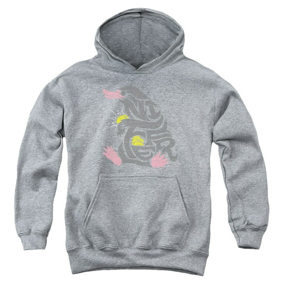 Trevco Sportswear WB234-YFTH-1 Fantastic Beasts Niffler Youth Hooded Sweatshirt, Athletic Heather - Small