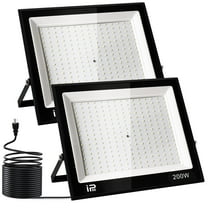 Tsothea 2Pack 200W LED Flood Lights Outdoor, LED Work Lights 2200LM with Plug 16ft Wire